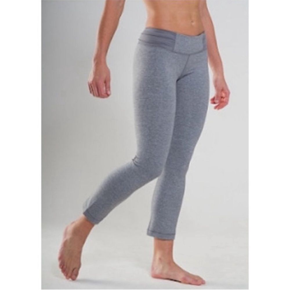 Lululemon‎ Mudra Pants Ruched Waist Yoga Leggings Heather Blurred Sz 4